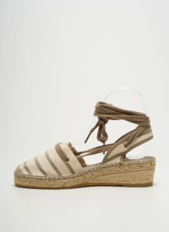 Espadrilles La Maison De L'espadrille Beige Talon De 4 À 6cm