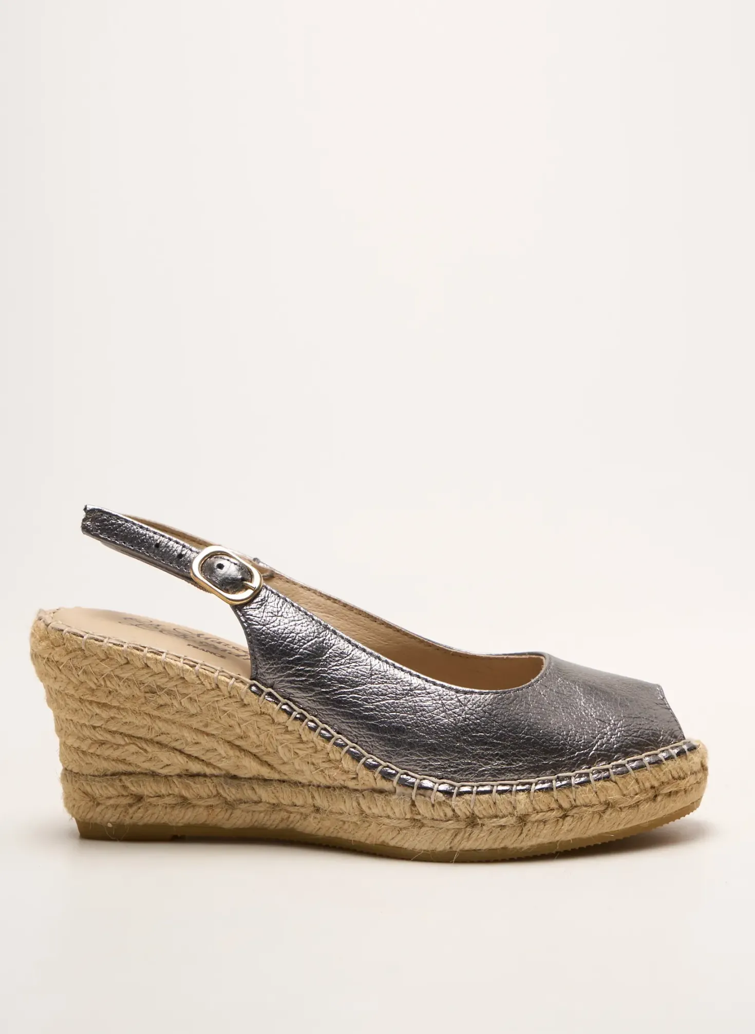 Espadrilles La Maison De L'espadrille Argent Talon De 7 À 9cm