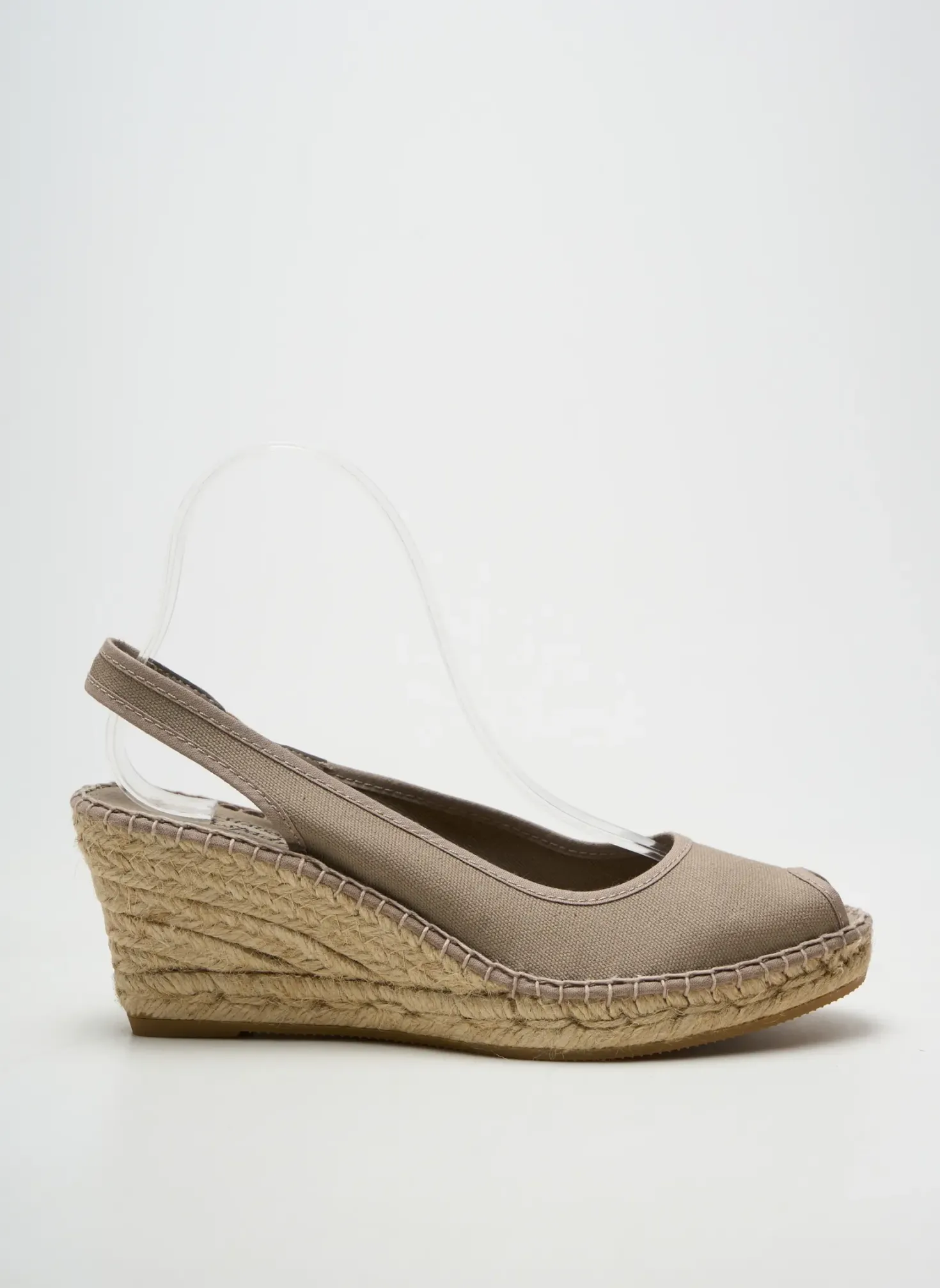 Espadrilles La Maison De L'espadrille Gris Talon De 7 À 9cm