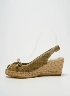 Espadrilles La Maison De L'espadrille Or Talon De 7 À 9cm