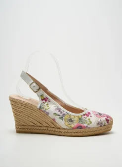 Espadrilles La Maison De L'espadrille Beige Talon De 7 À 9cm