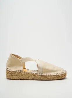 Espadrilles La Maison De L'espadrille Beige Talon De 4 À 6cm
