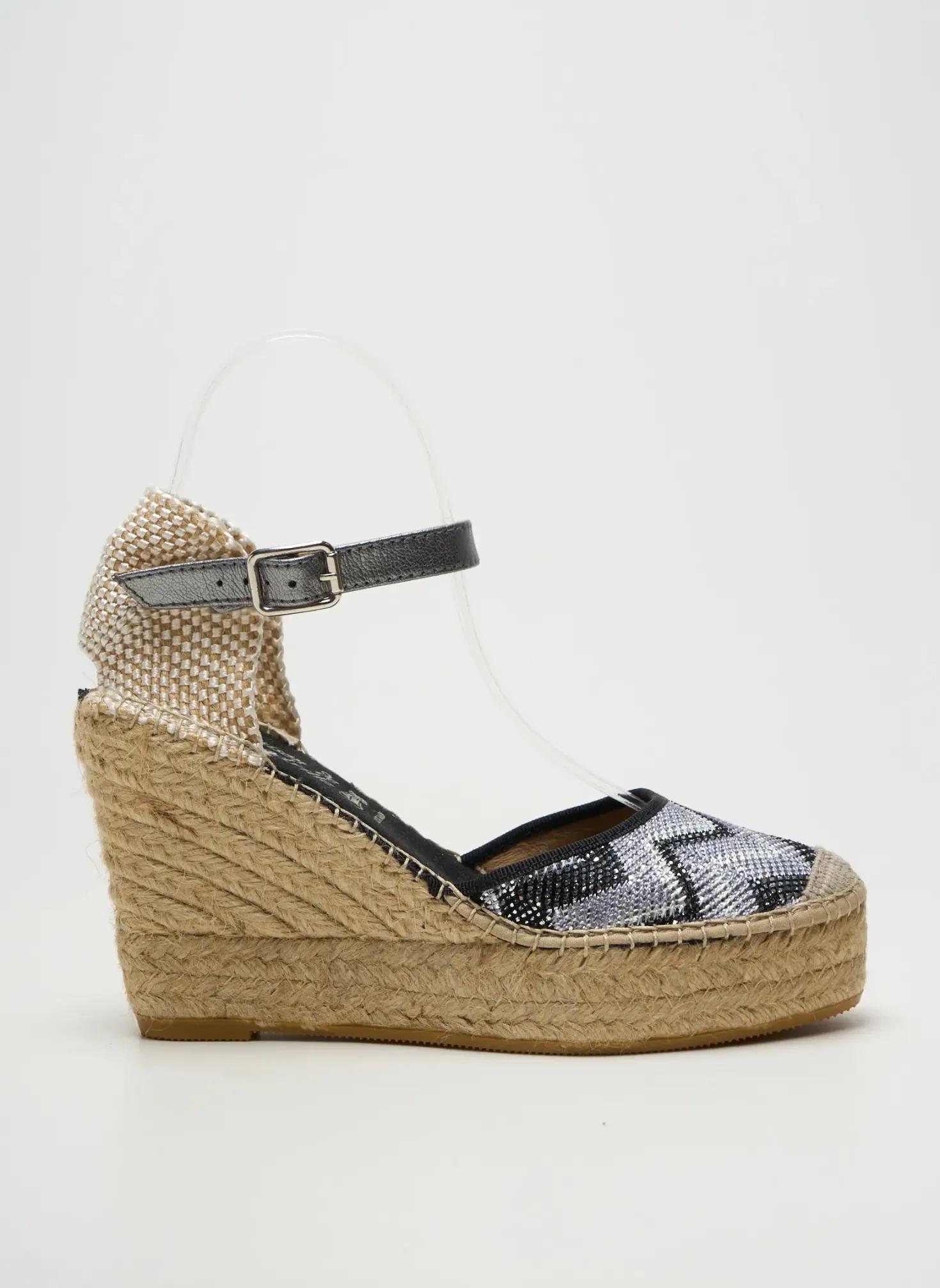 Espadrilles La Maison De L'espadrille Argent Talon De 7 À 9cm