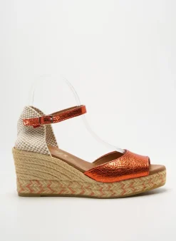 Espadrilles La Maison De L'espadrille Orange Talon De 7 À 9cm