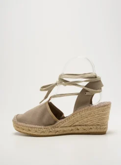 Espadrilles La Maison De L'espadrille Gris Talon De 7 À 9cm
