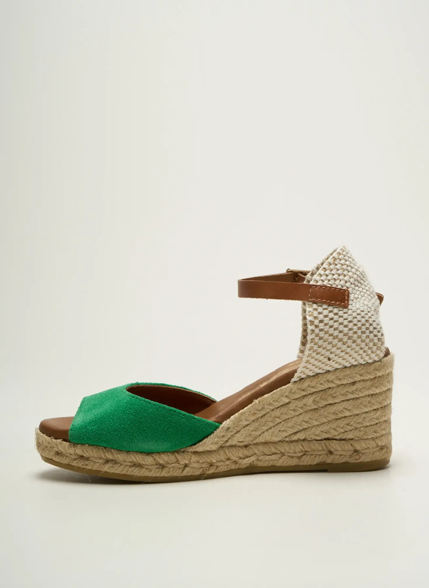 Espadrilles La Maison De L'espadrille Vert Talon De 7 À 9cm