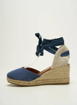 Espadrilles La Maison De L'espadrille Bleu Talon De 7 À 9cm