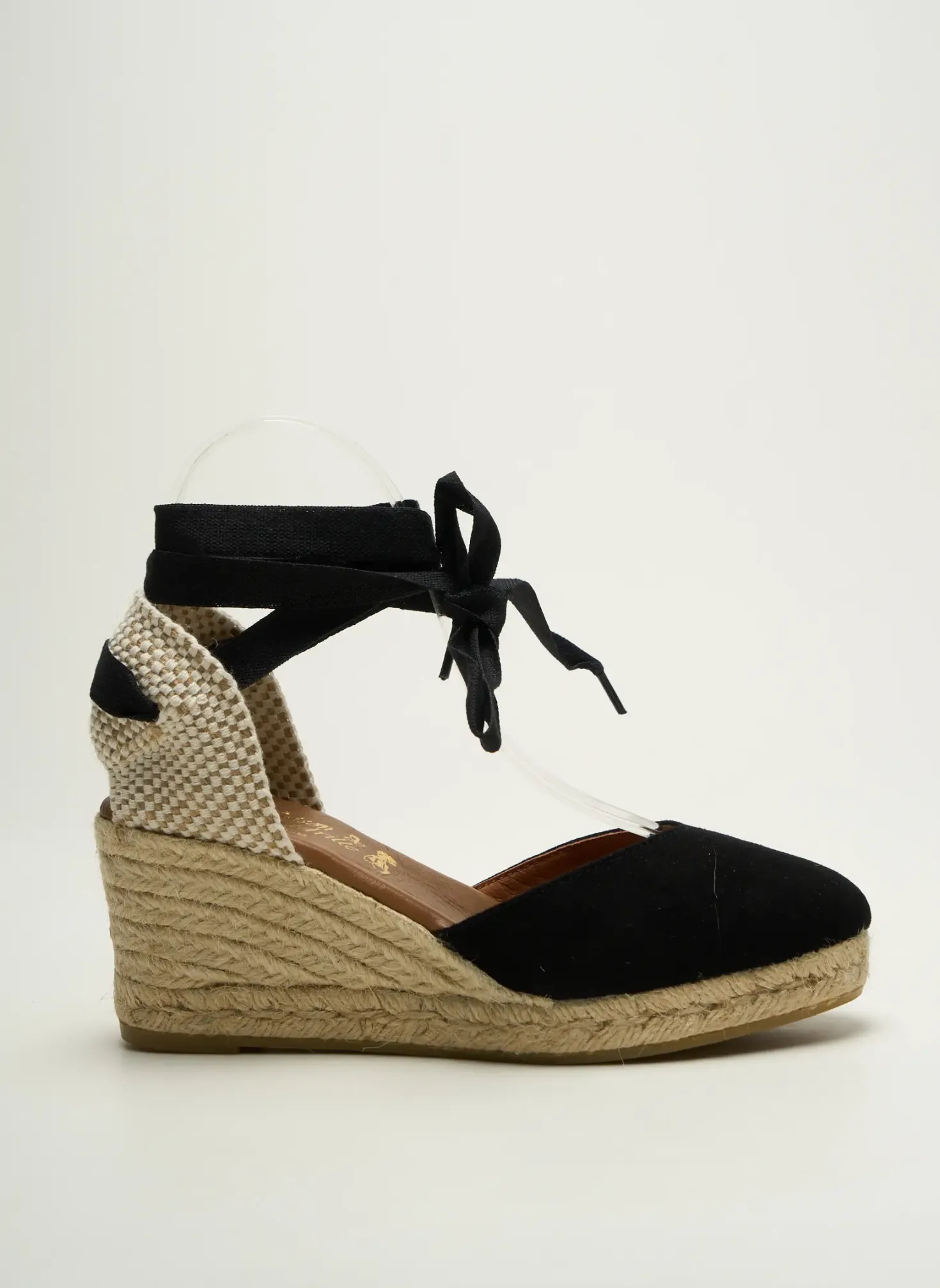 Espadrilles La Maison De L'espadrille Noir Talon De 7 À 9cm