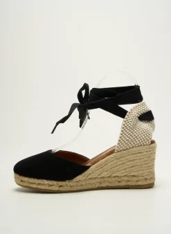 Espadrilles La Maison De L'espadrille Noir Talon De 7 À 9cm