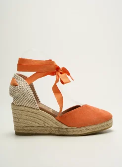Espadrilles La Maison De L'espadrille Orange Talon De 7 À 9cm