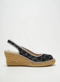 Espadrilles La Maison De L'espadrille Noir Talon De 7 À 9cm