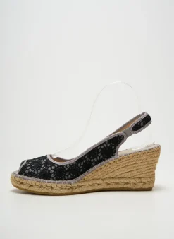 Espadrilles La Maison De L'espadrille Noir Talon De 7 À 9cm
