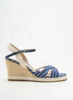 Espadrilles Les Tropeziennes Par M.belarbi Bleu Talon De 7 À 9cm