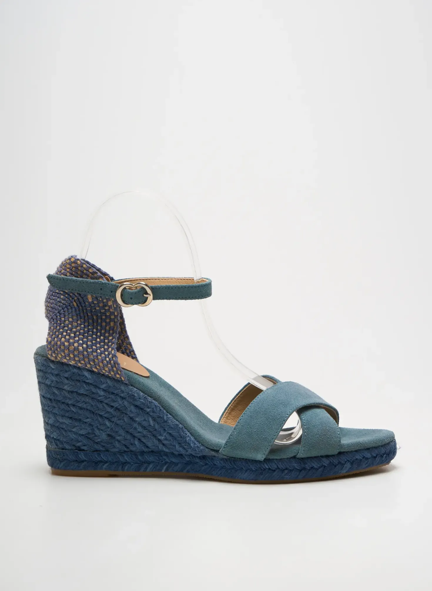 Espadrilles Maypol Bleu Talon De 7 À 9cm