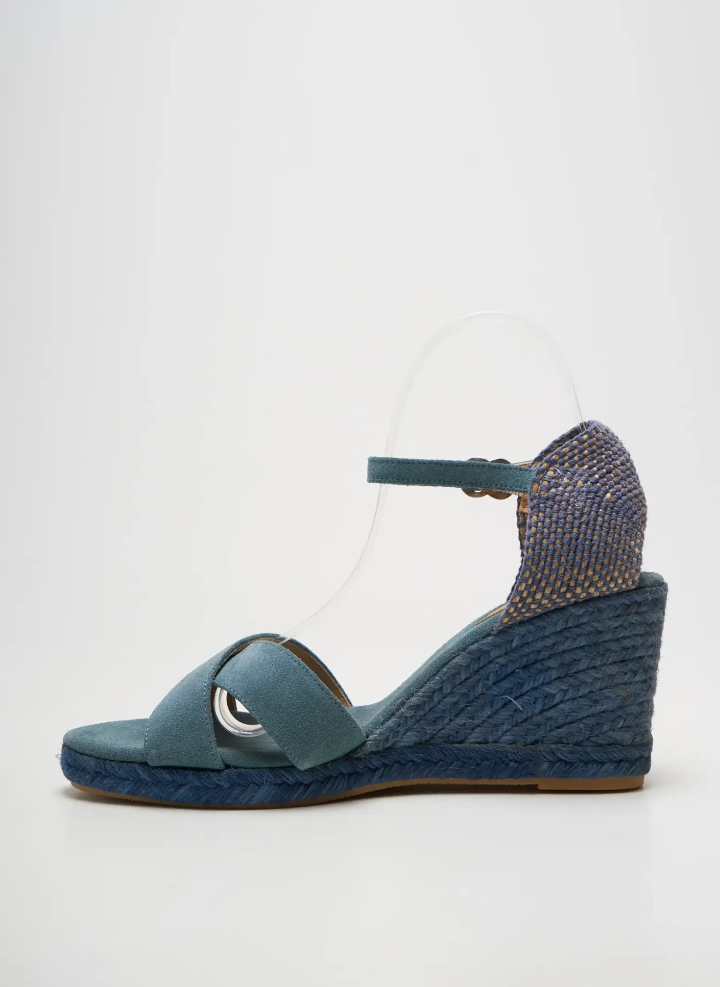 Espadrilles Maypol Bleu Talon De 7 À 9cm