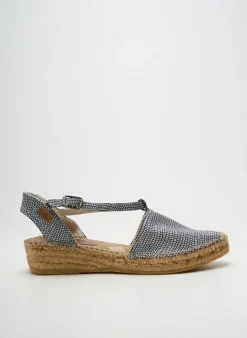 Espadrilles Montane Argent Talon De 4 À 6cm