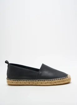 Espadrilles Pölka Noir Talon Plat Jusqu'à 3cm
