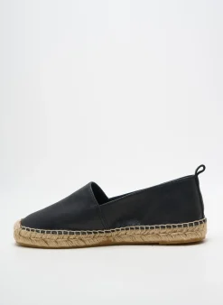 Espadrilles Pölka Noir Talon Plat Jusqu'à 3cm