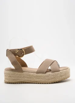 Espadrilles Raquel Perez Beige Talon De 4 À 6cm