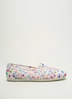 Espadrilles Skechers Blanc Talon Plat Jusqu'à 3cm