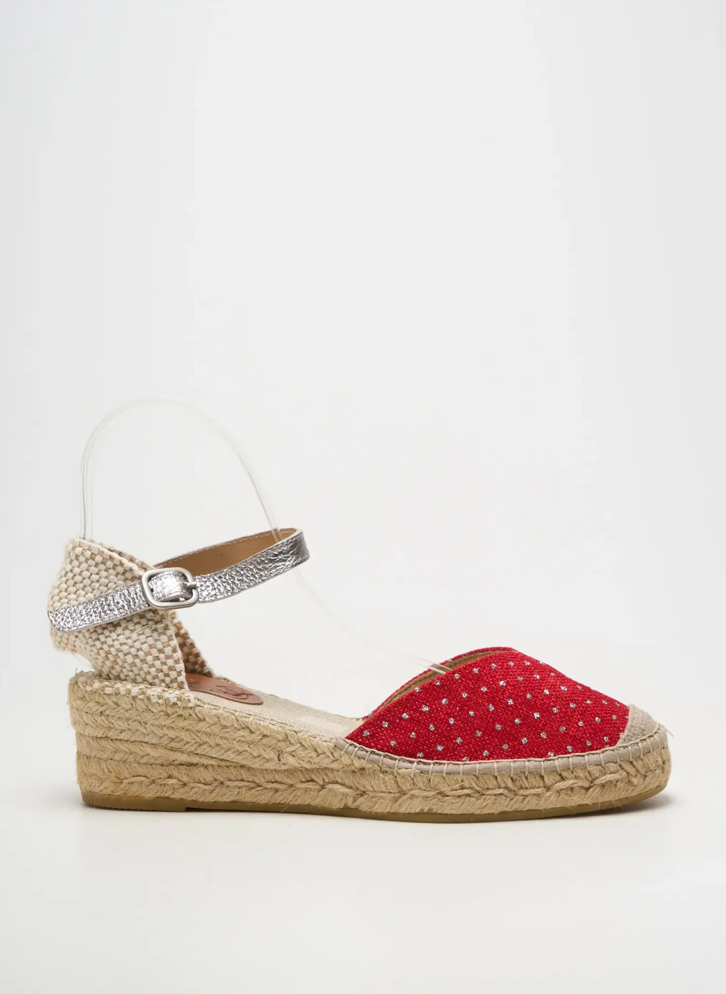 Espadrilles Suyute Rouge Talon De 4 À 6cm