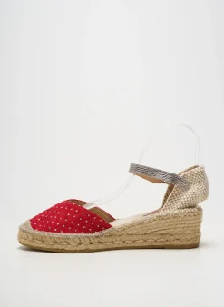 Espadrilles Suyute Rouge Talon De 4 À 6cm