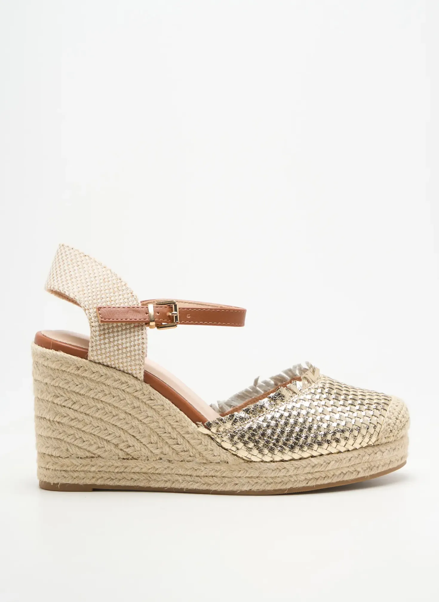 Espadrilles Vanessa Wu Or Talon De 7 À 9cm