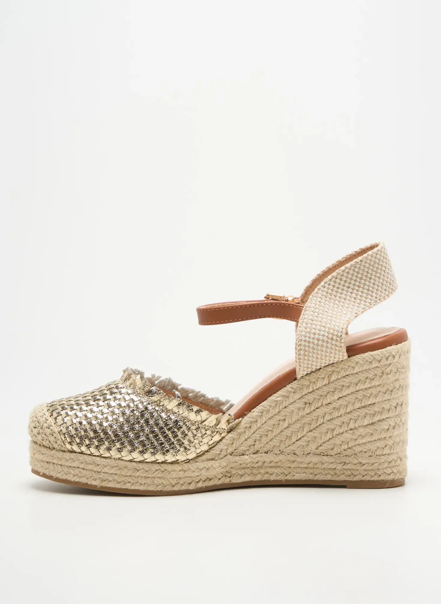 Espadrilles Vanessa Wu Or Talon De 7 À 9cm