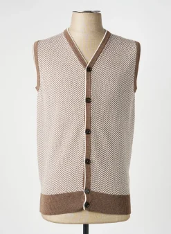 Gilet Manches Courtes Eleventy Marron