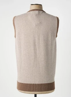 Gilet Manches Courtes Eleventy Marron