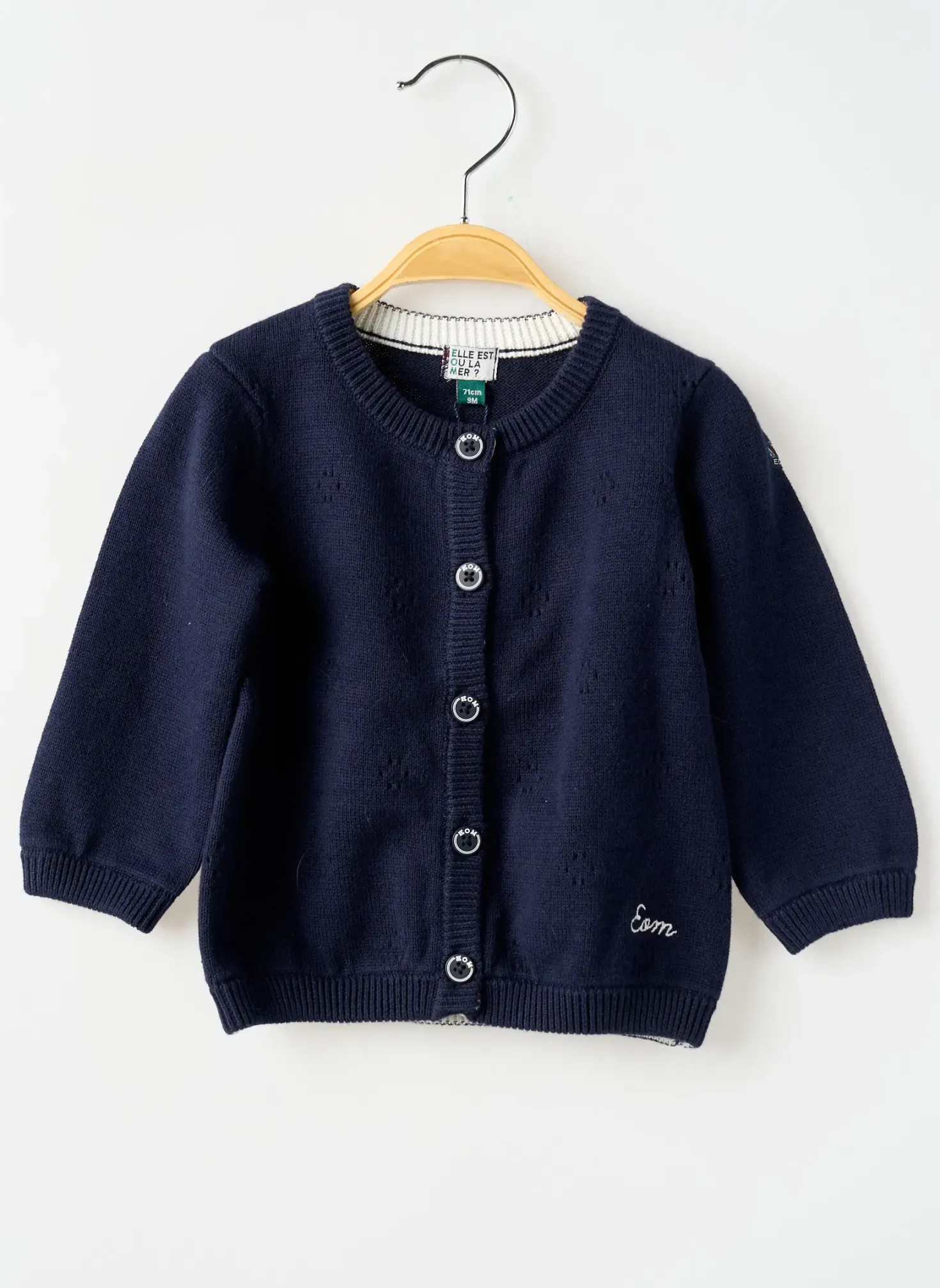 Gilet Manches Longues Elle Est Ou La Mer Bleu
