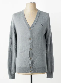 Gilet Manches Longues Fred Perry Gris