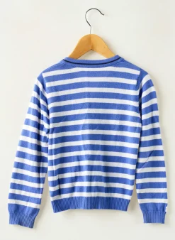 Gilet Manches Longues Grain De Blé Bleu