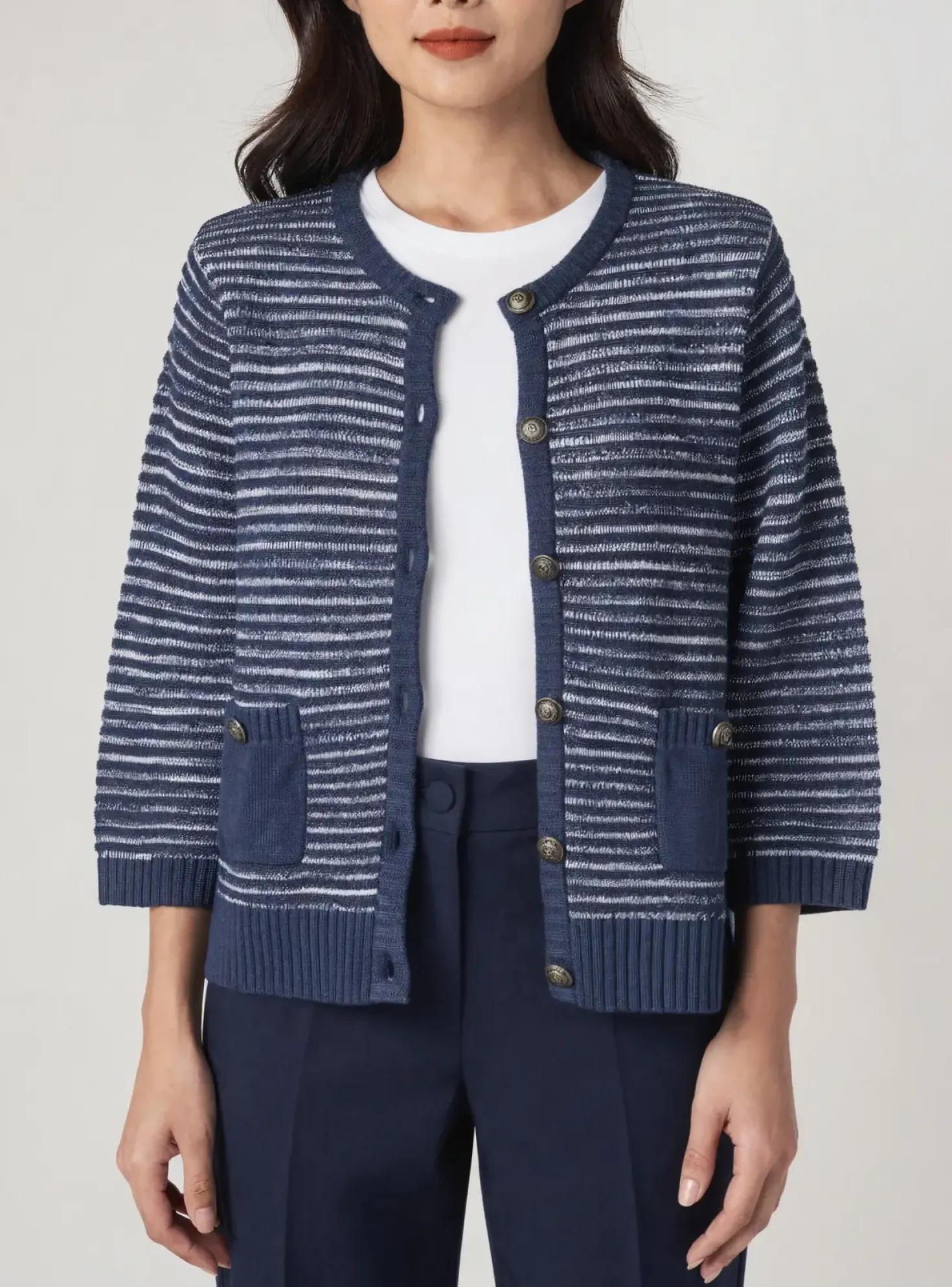 Gilet Manches Longues Marble Bleu