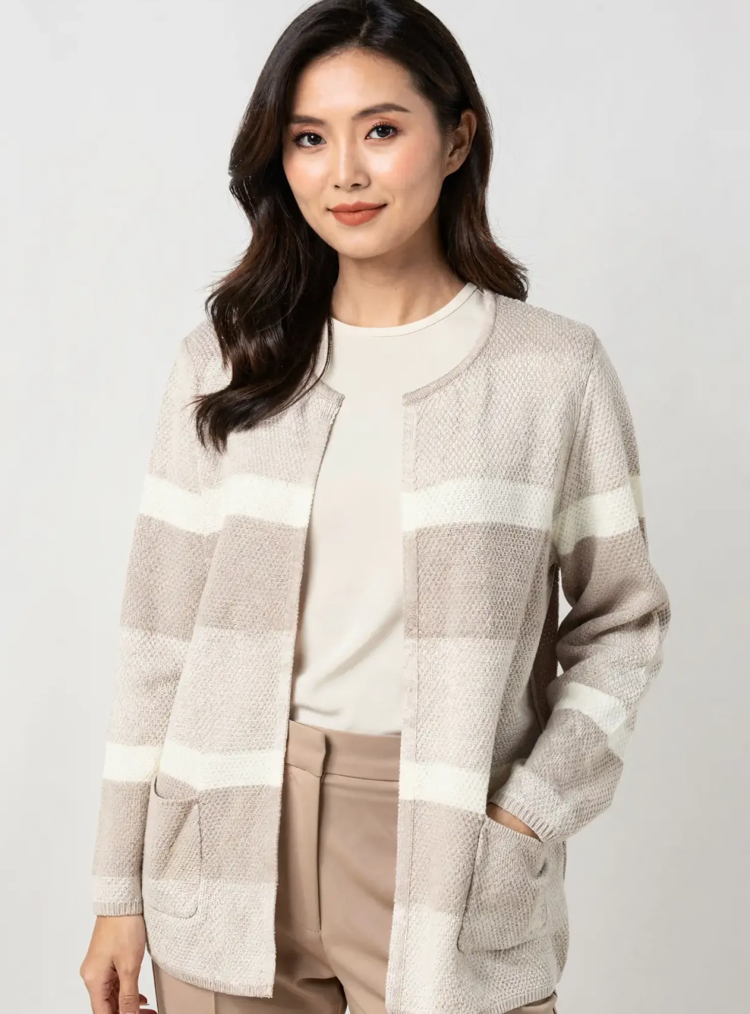 Gilet Manches Longues Marble Beige