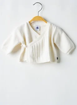 Gilet Manches Longues Petit Bateau Blanc