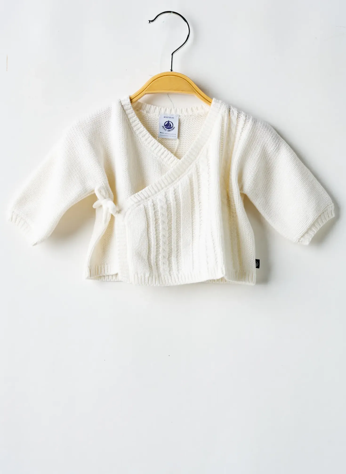 Gilet Manches Longues Petit Bateau Blanc
