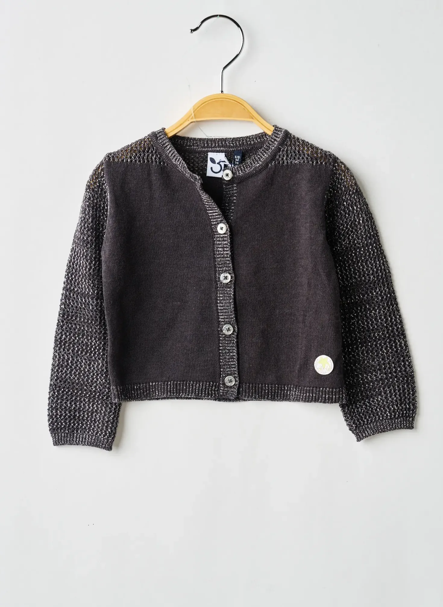 Gilet Manches Longues 3 Pommes Gris