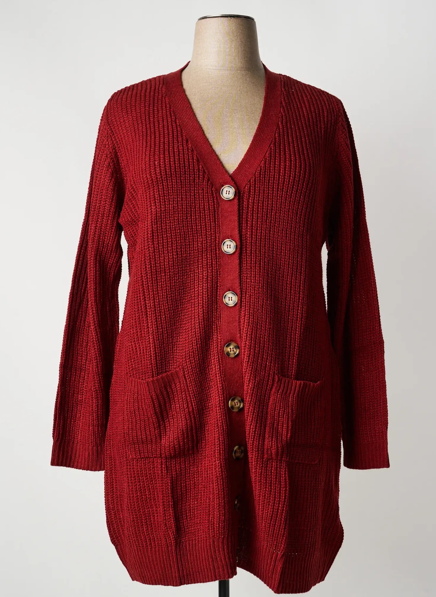 Gilet Manches Longues Sheego Rouge