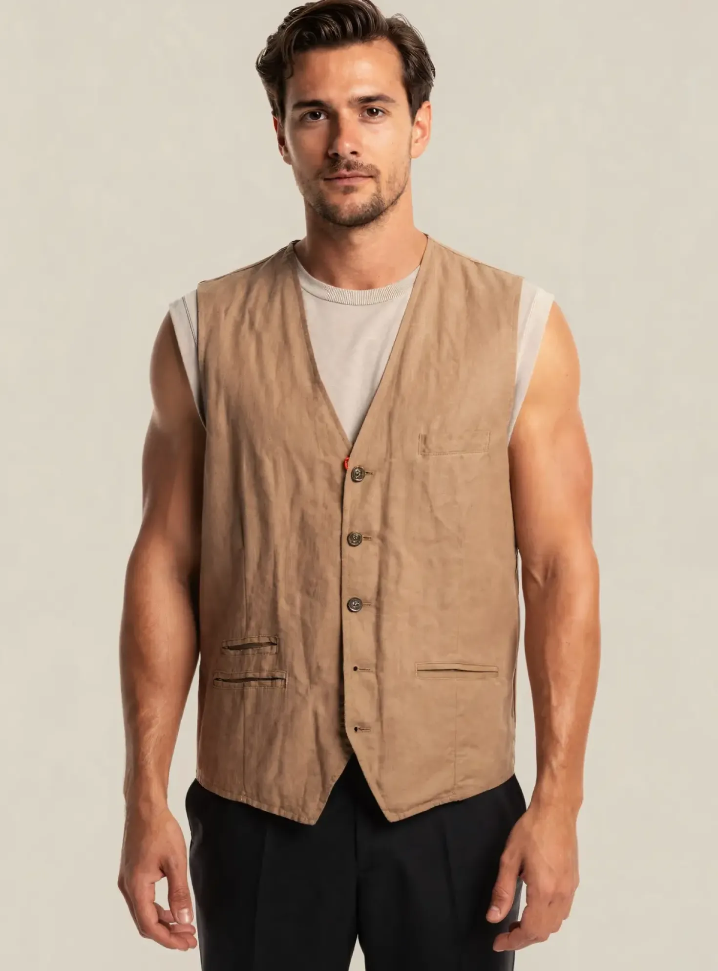 Gilet Sans Manche Maison Woolies Marron