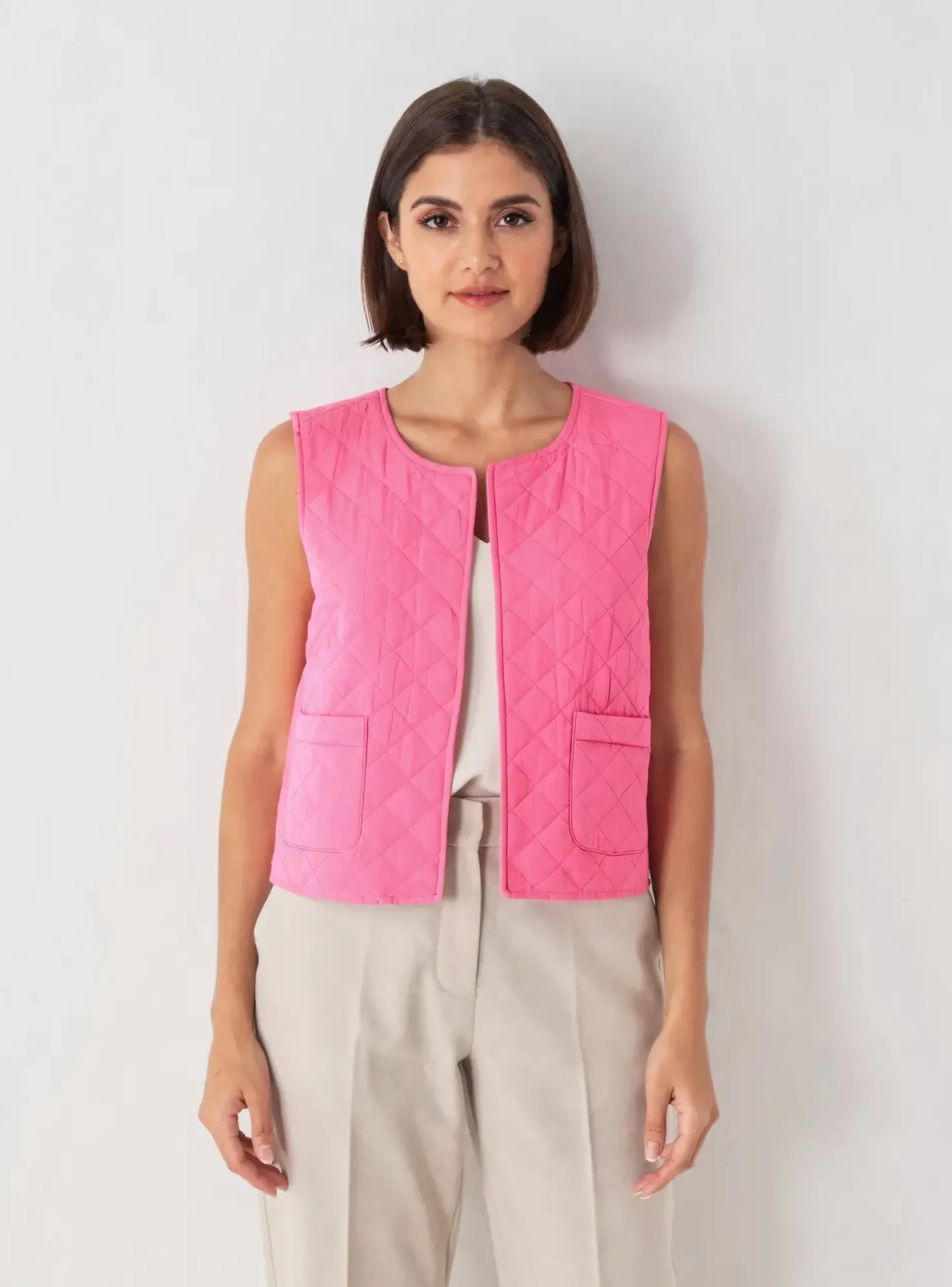 Gilet Sans Manche Pieces Rose