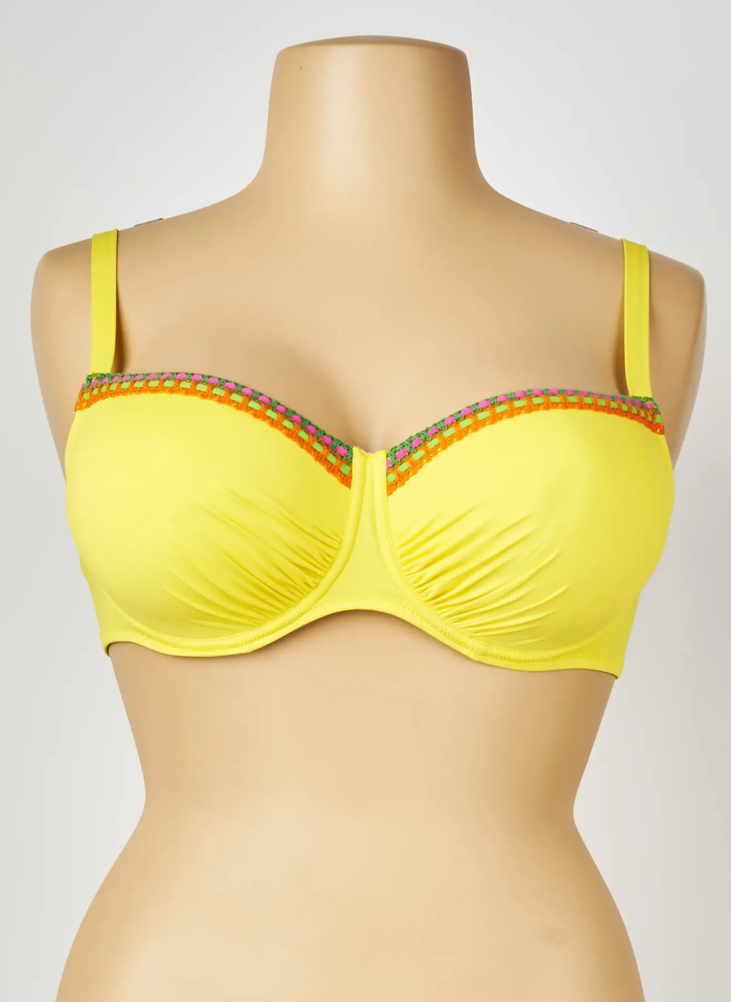 Haut De Maillot De Bain Antigel Jaune Haut Soutien-gorge Moulé