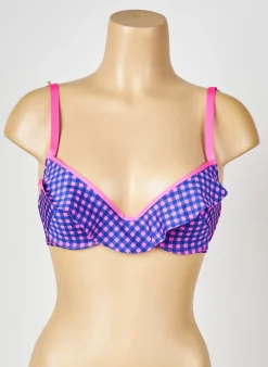 Haut De Maillot De Bain Antigel Bleu Haut Soutien-gorge Moulé