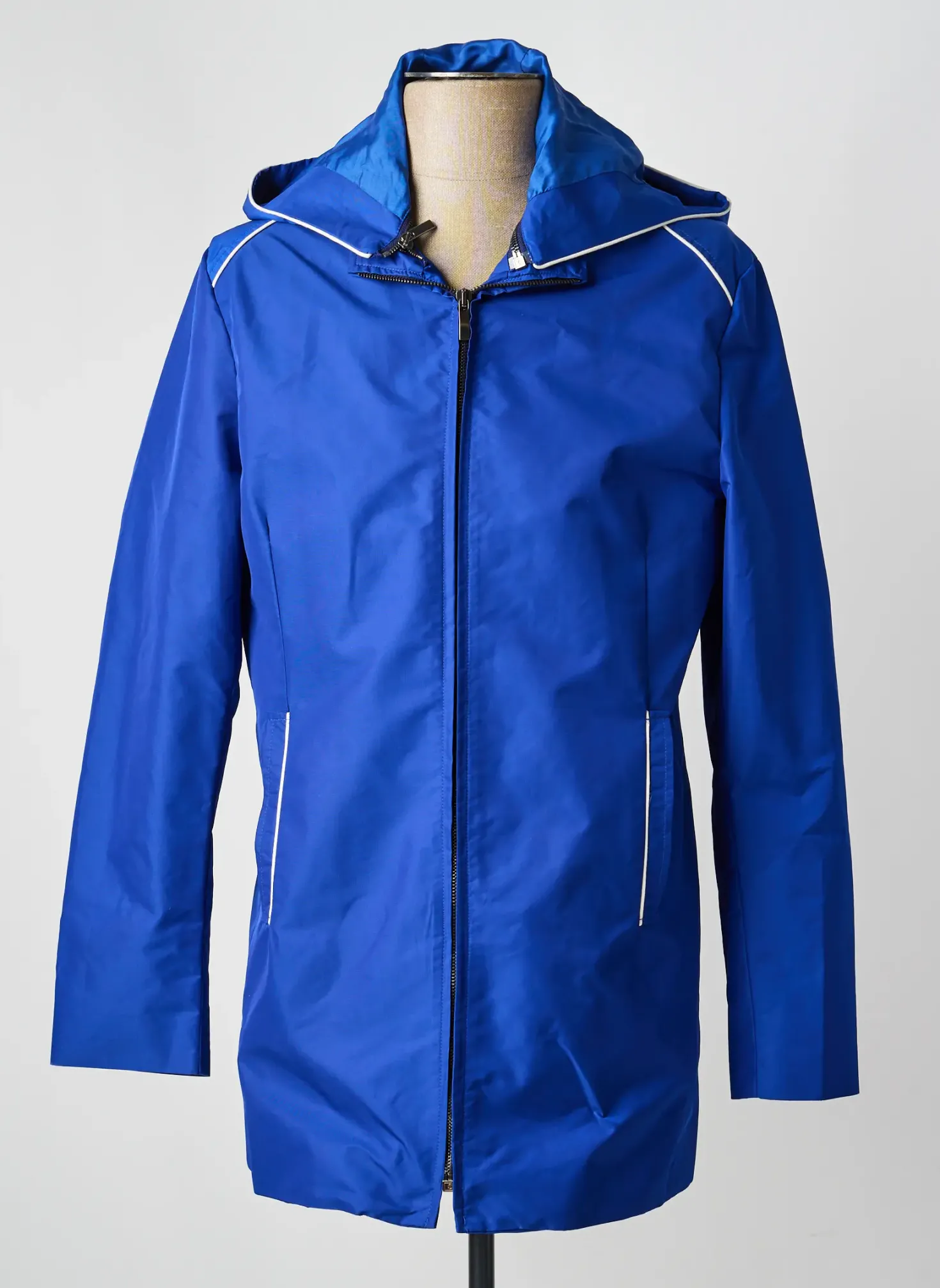 Imperméable Pierre Talamon Bleu A Capuche