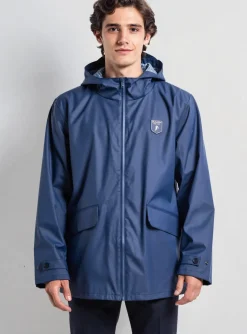 Imperméable Ruckfield Bleu A Capuche
