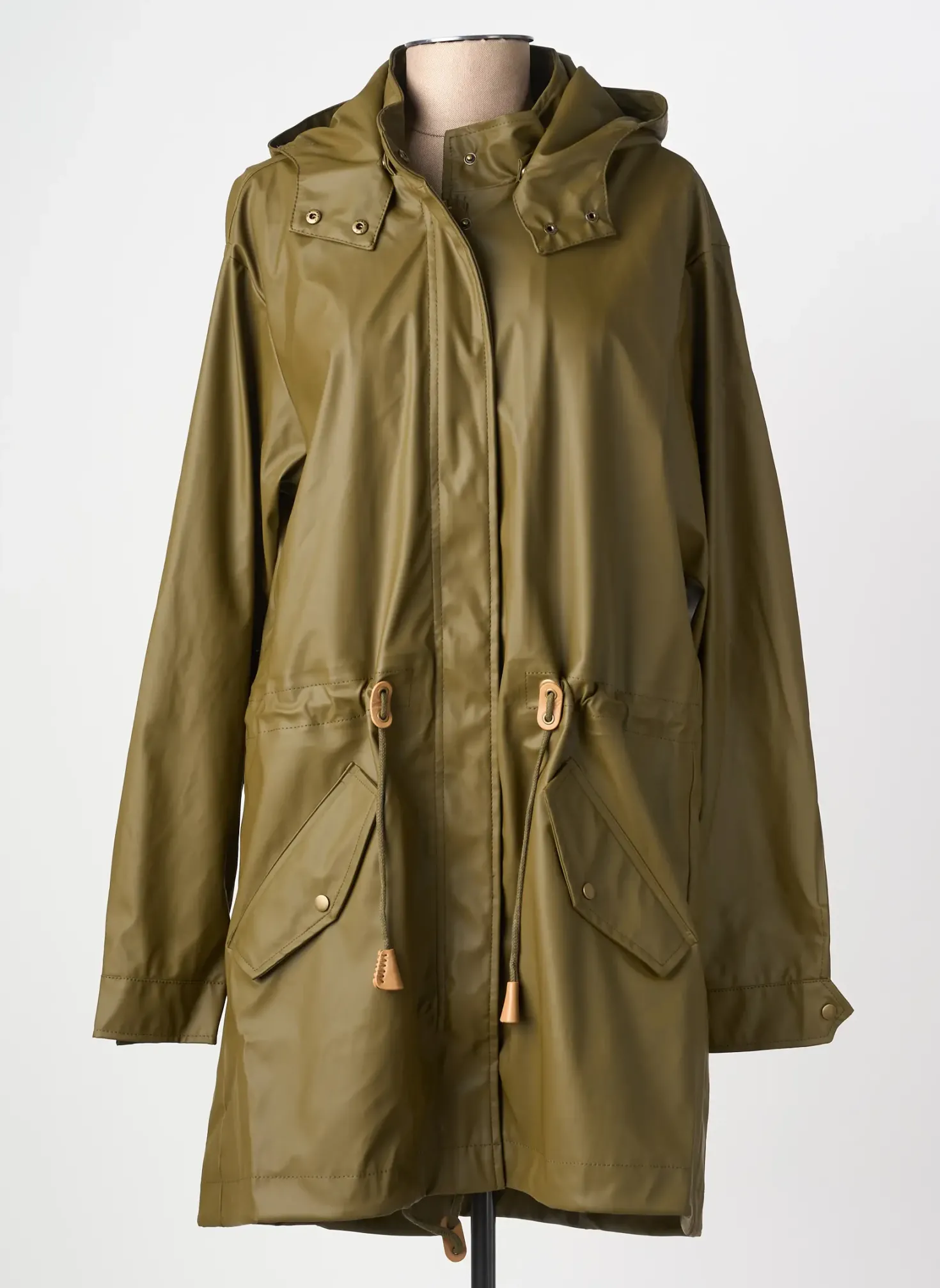 Imperméable Soyaconcept Vert A Capuche