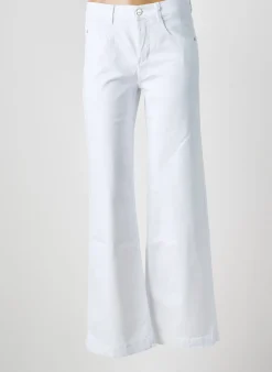 Jean Coupe Flare Anna Montana Blanc Taille Haute