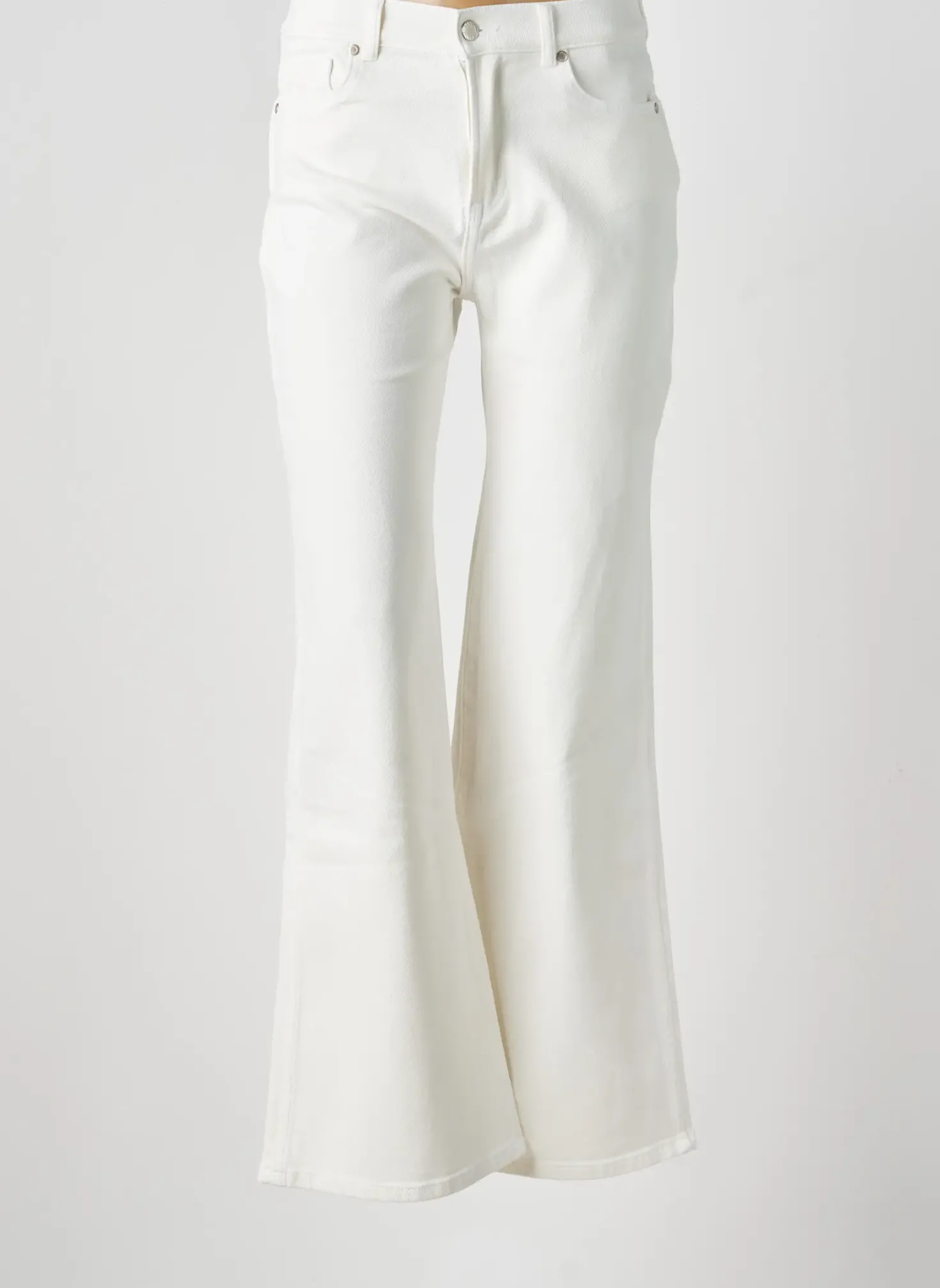 Jean Coupe Flare Esqualo Blanc Taille Haute