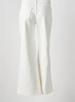 Jean Coupe Flare Esqualo Blanc Taille Haute