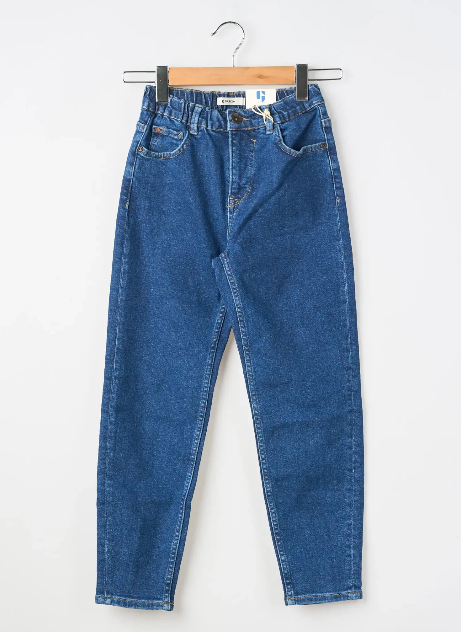 Jean Coupe Mom Garcia Bleu Taille Élastique